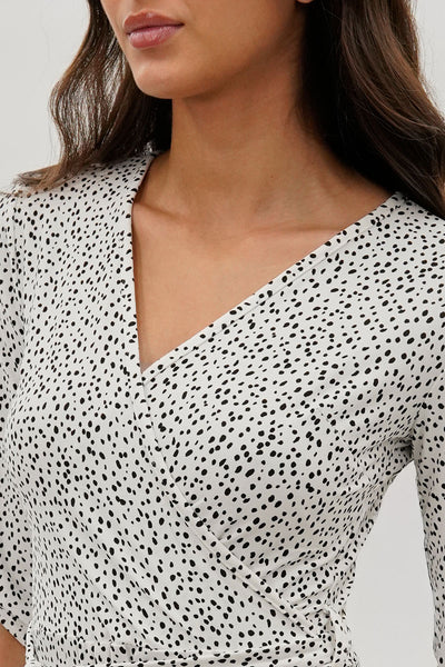 International INC Company Belted Polka Dot Print Day Dress - White - Womens Day Dresses - Fairweather