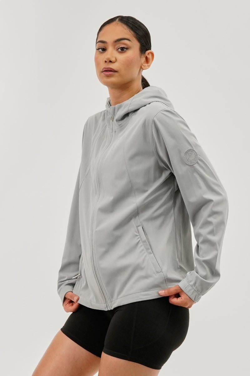 Canada Weather Gear Hooded Zip Up Lightweight Jacket - Grey - Womens Lightweight Jackets - Fairweather