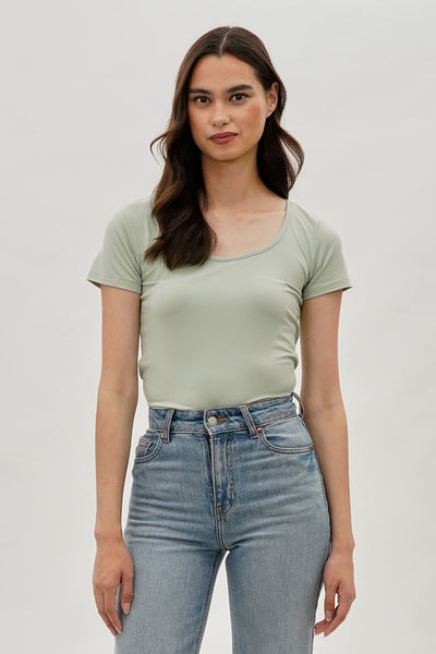 Costa Blanca Square Neck Tee - Mint - Womens Tees & Tank Tops - Fairweather