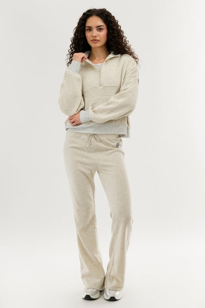 Fahrenheit Half Zip Cropped Sweatshirt - Cream - Womens Hoodies & Sweatshirts - Fairweather