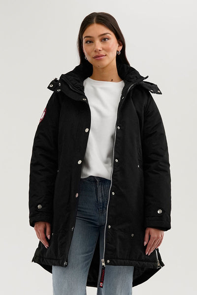 Canada Weather Gear Sherpa Lined Parka Jacket - Black - Womens Parka Jackets - Fairweather