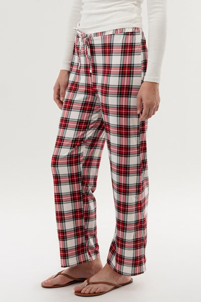 Canada Weather Gear Plaid Wide Leg Pajama Pants - White - Womens Pajamas - Fairweather