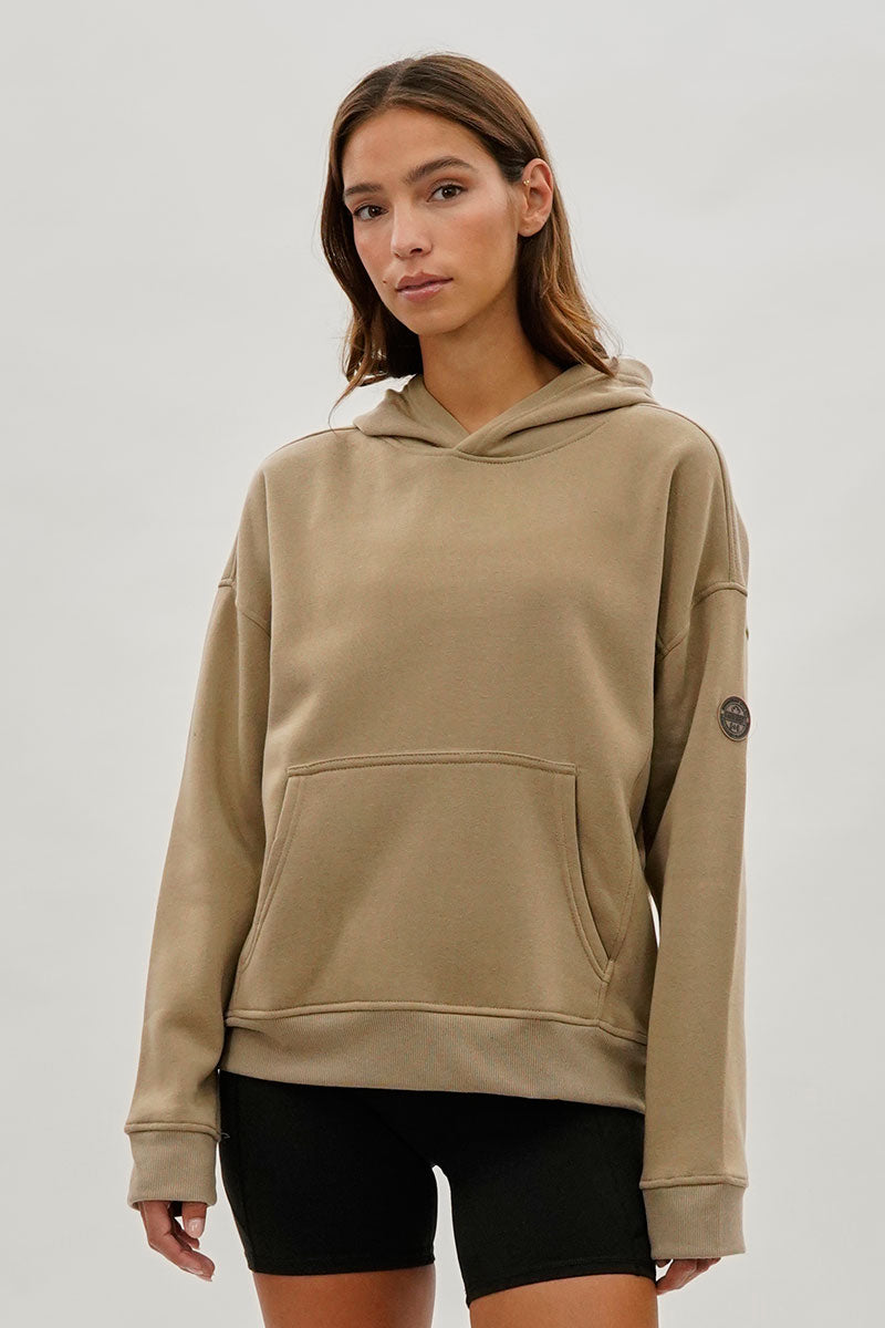 Fahrenheit Drop Shoulder Pullover Hoodie - Camel - Womens Hoodies & Sweatshirts - Fairweather