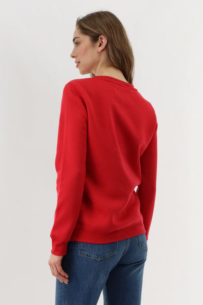 Festive Snowmies Christmas Sweater - Red - Womens Christmas Sweaters - Fairweather