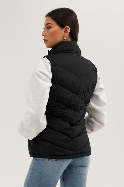 Canada Weather Gear Chevron Puffer Vest - Black - Womens Vests - Fairweather