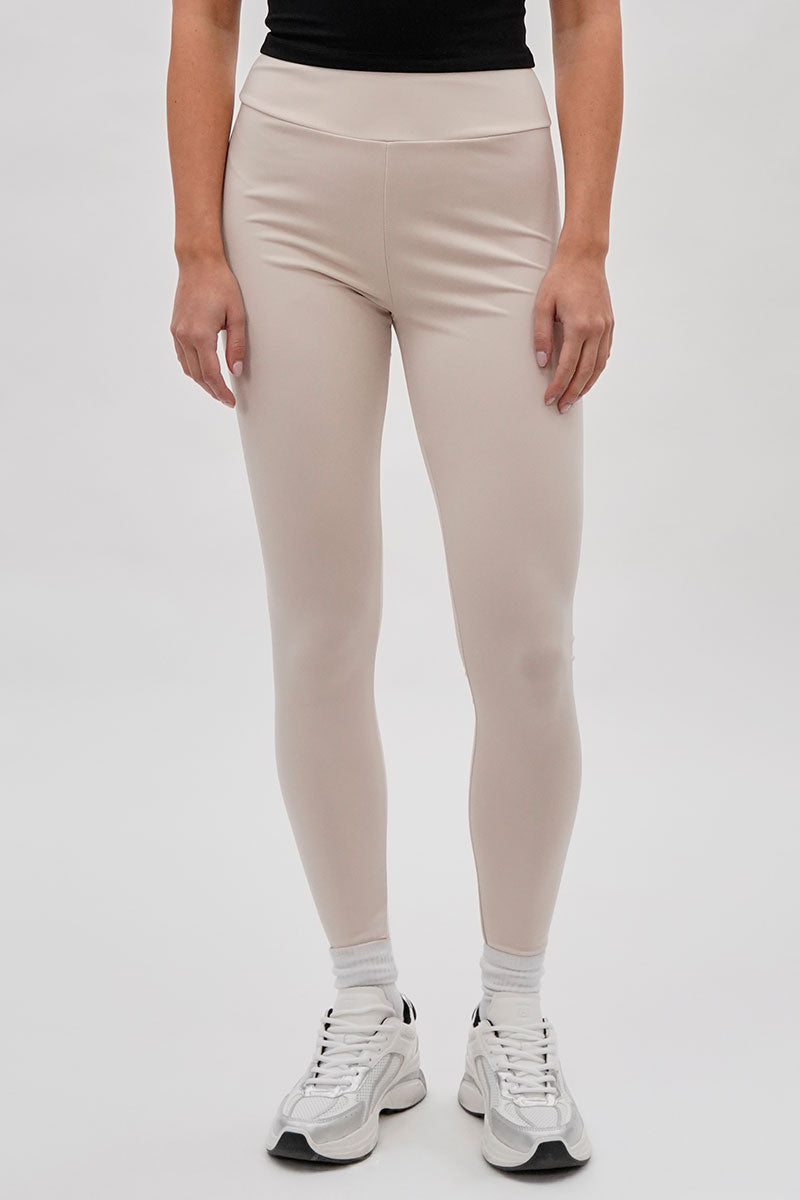 Super Triple Goose High Waisted Active Leggins - Beige - Womens Leggings - Fairweather