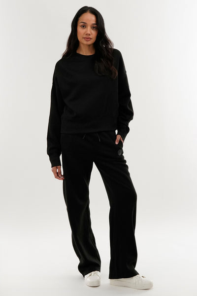 Fahrenheit Classic Wide Leg Sweatpants - Black - Womens Joggers & Sweatpants - Fairweather