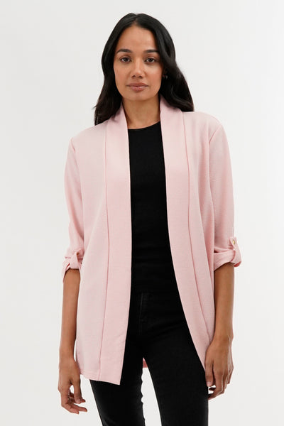 International INC Company Roll Up Sleeve Cardigan - Pink - Womens Cardigans - Fairweather
