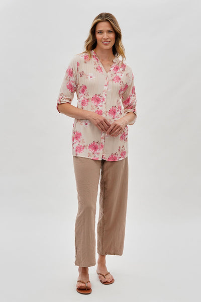 International INC Company Floral Back Tie Blouse - Pink - Womens Shirts & Blouses - Fairweather