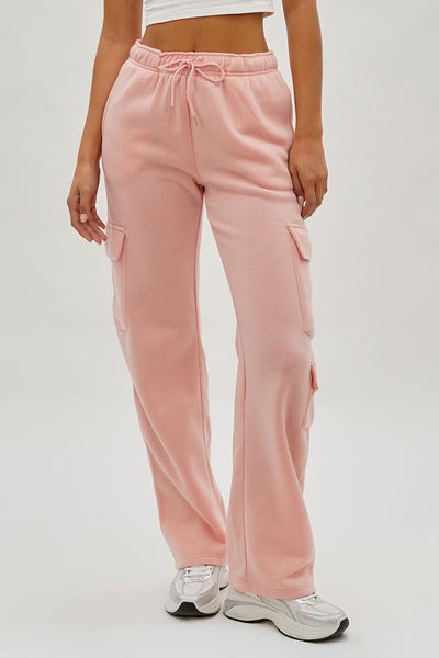 Fahrenheit Drawstring Cargo Pocket Sweatpants - Pink - Womens Joggers & Sweatpants - Fairweather