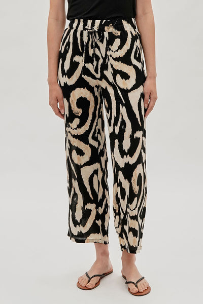 International INC Company Patterned Wide Leg Pants - Black - Womens Pants - Fairweather