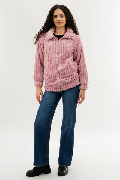 Veste légère zippée en peluche Fahrenheit - Rose