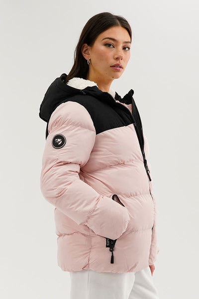 Super Triple Goose Colour Block Bomber Jacket - Pink - Womens Bomber Jackets - Fairweather