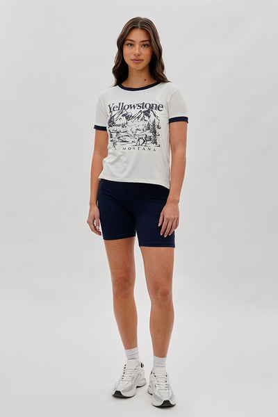 Mikk High-Waisted Biker Shorts - Navy - Womens Shorts & Capris - Fairweather