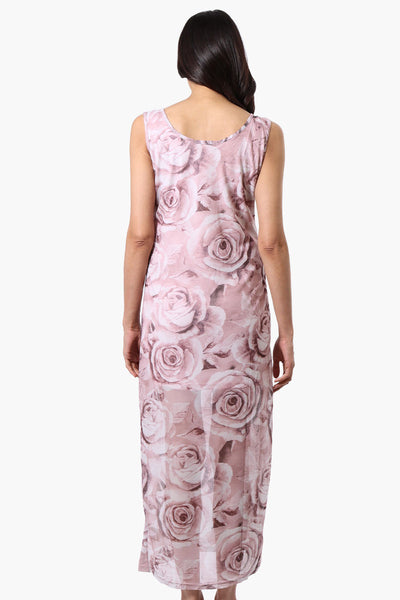 Stylexchange Floral Sheer Maxi Dress - Pink - Womens Maxi Dresses - Fairweather