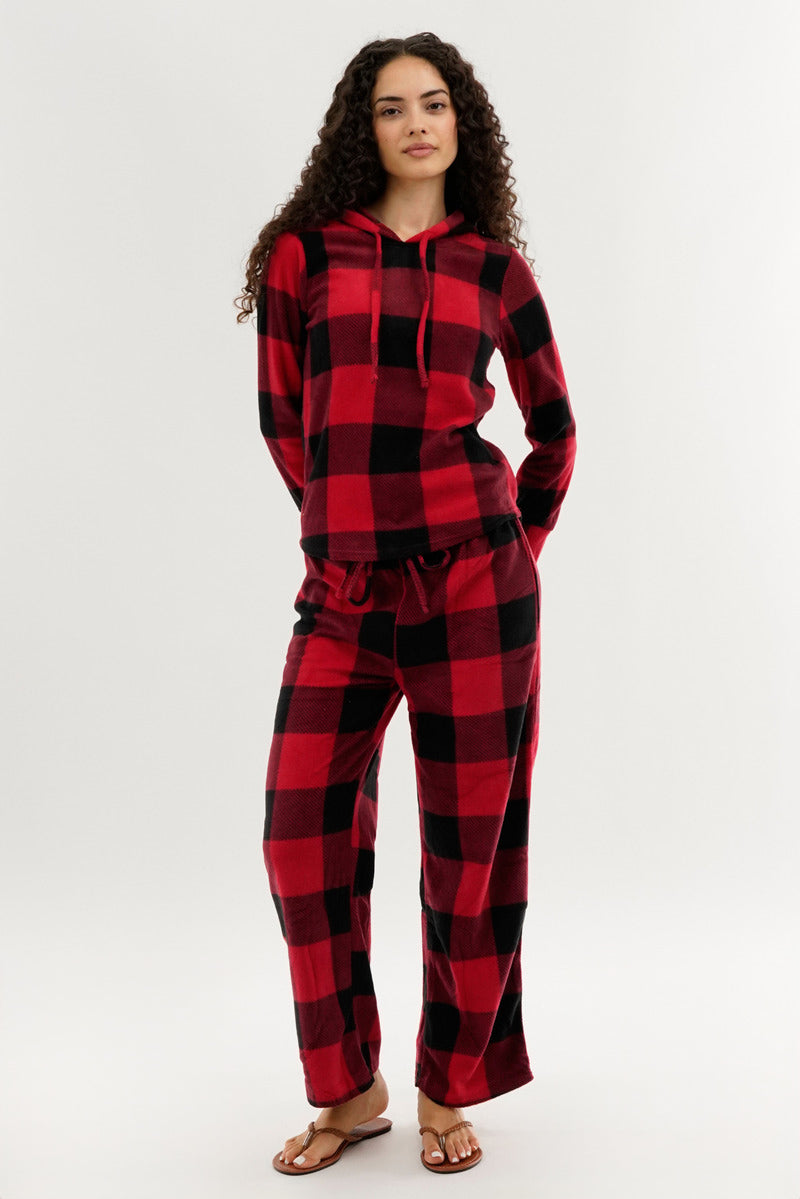 Canada Weather Gear Plaid Wide Leg Pajama Pants - Red - Womens Pajamas - Fairweather