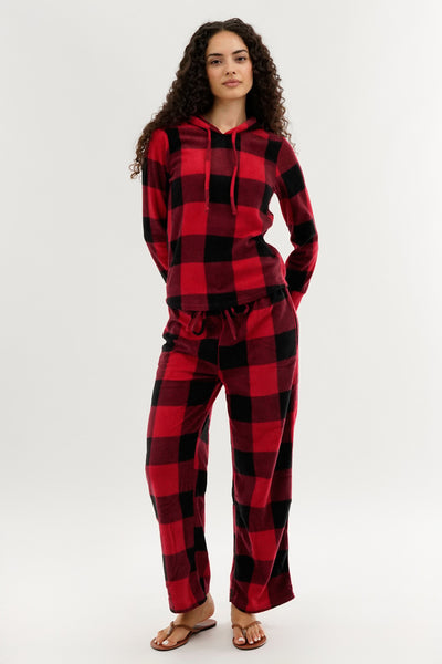 Canada Weather Gear Plaid Wide Leg Pajama Pants - Red - Womens Pajamas - Fairweather