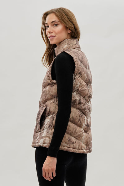 Gilet matelassé à imprimé camouflage et chevrons Canada Weather Gear - Marron