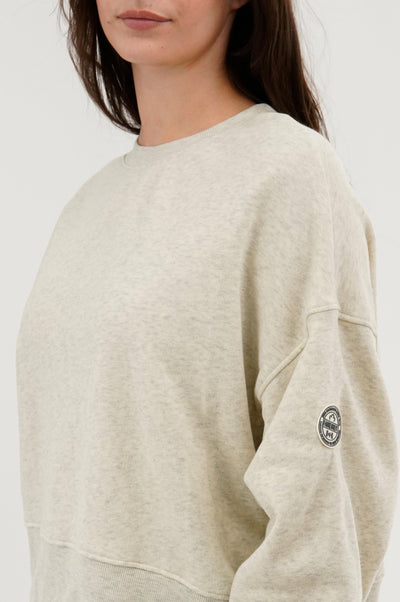 Fahrenheit Drop Shoulder Crewneck Sweatshirt - Beige - Womens Hoodies & Sweatshirts - Fairweather