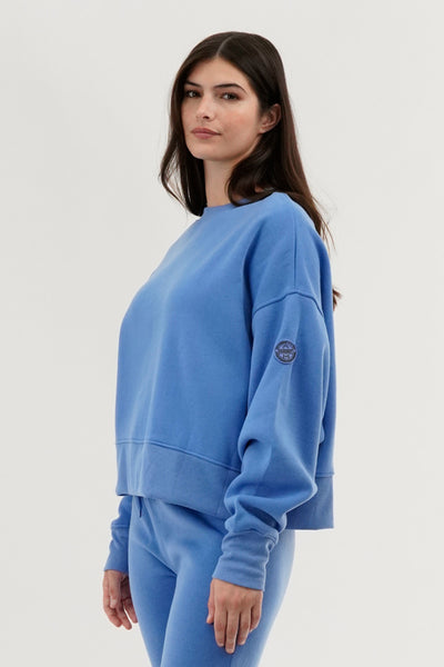 Fahrenheit Drop Shoulder Crewneck Sweatshirt - Blue - Womens Hoodies & Sweatshirts - Fairweather