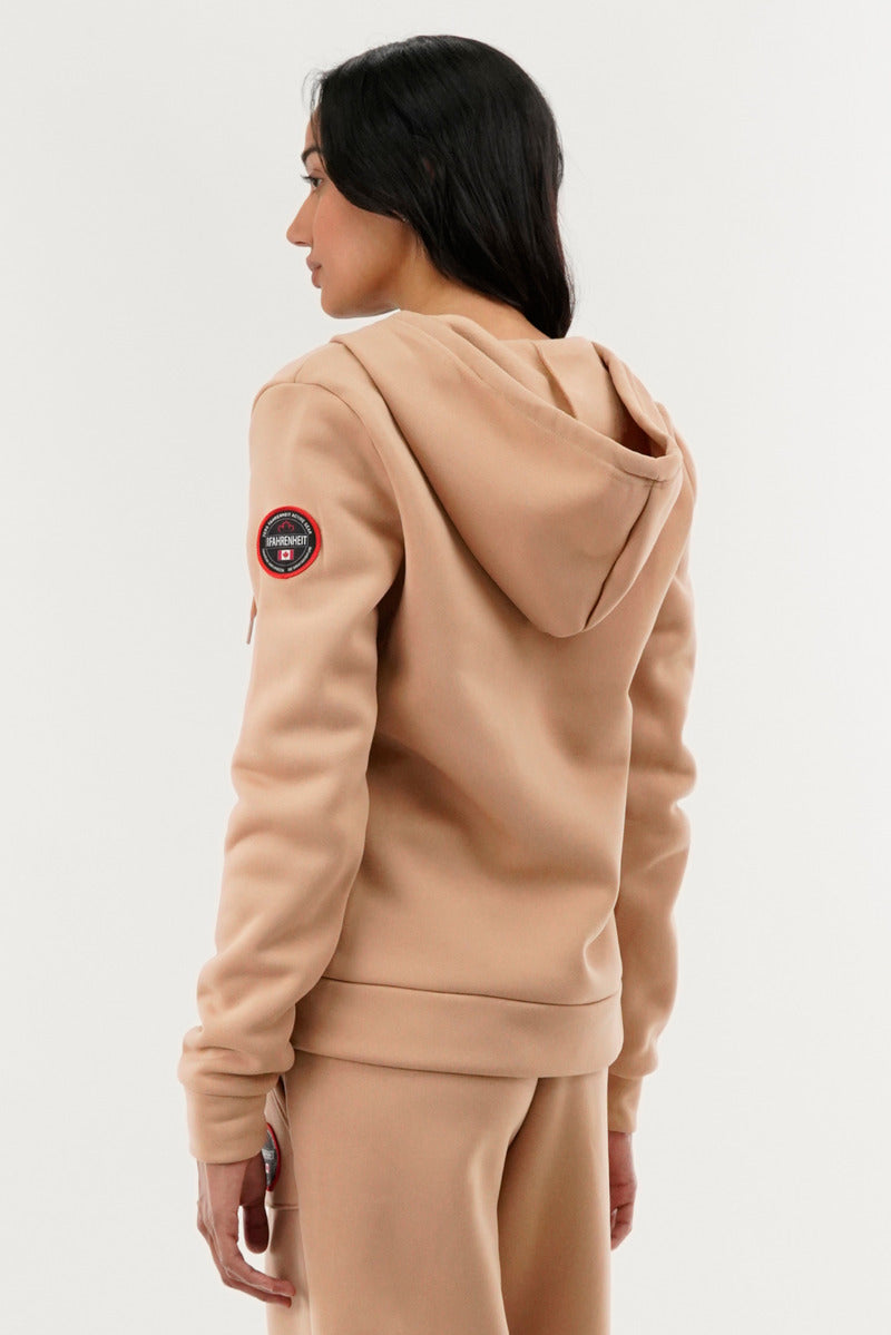 Fahrenheit Classic Zip Up Hoodie - Beige - Womens Hoodies & Sweatshirts - Fairweather