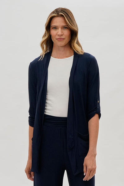 Costa Blanca Open Lightweight Wrap Cardigan - Navy - Womens Cardigans - Fairweather