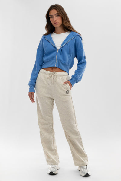 Fahrenheit Wide Leg Fleece Sweatpants - Beige - Womens Joggers & Sweatpants - Fairweather