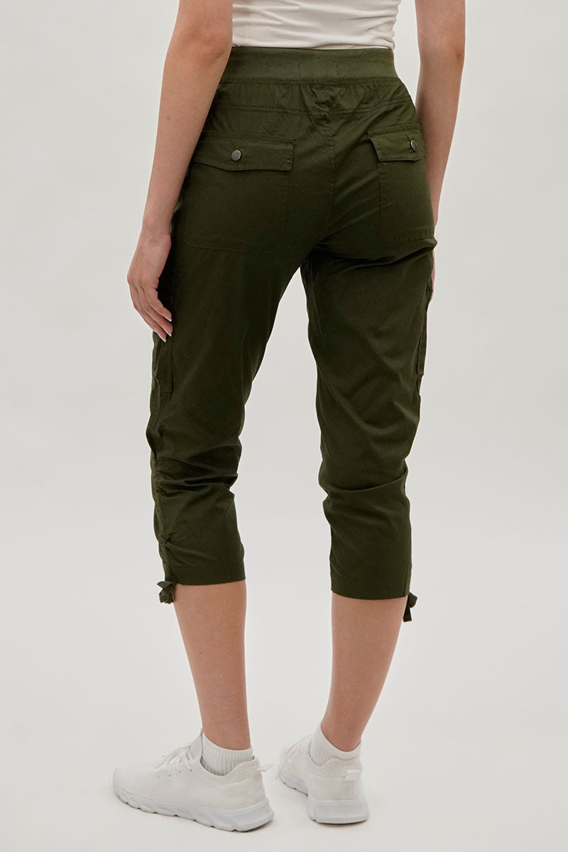 International INC Company Tie Waist Cargo Capris - Olive - Womens Shorts & Capris - Fairweather
