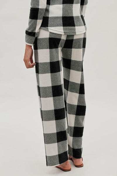 Canada Weather Gear Plaid Print Wide Leg Pajama Pants - White - Womens Pajamas - Fairweather