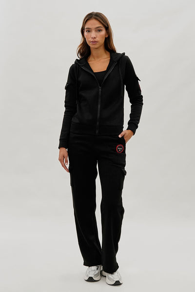 Pantalon de survêtement cargo large Fahrenheit - Noir