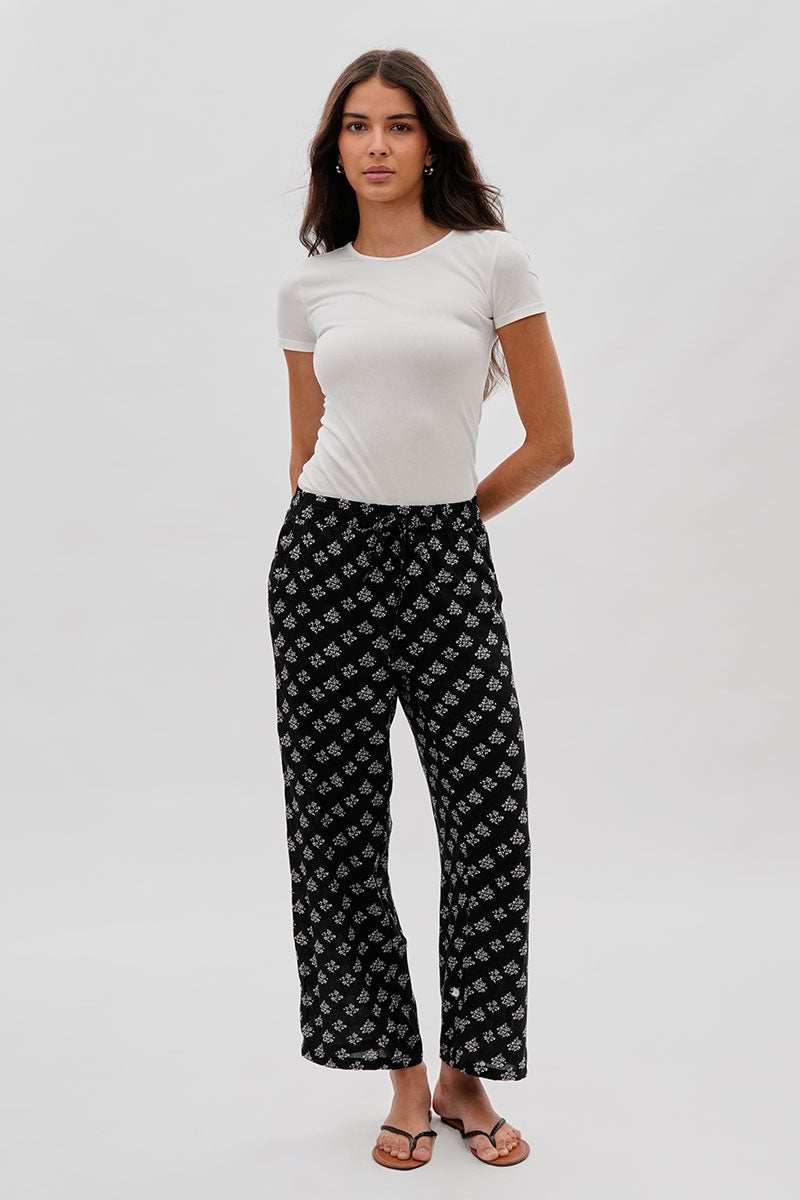 International INC Company Floral Wide Leg Pants - Black - Womens Pants - Fairweather