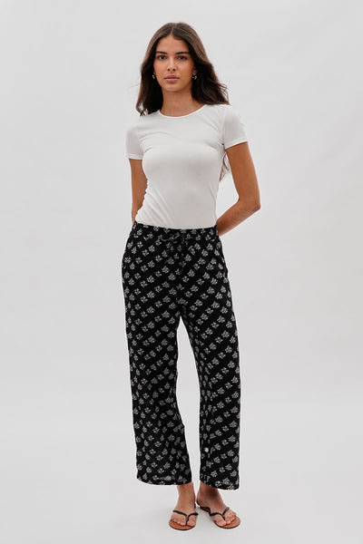 International INC Company Floral Wide Leg Pants - Black - Womens Pants - Fairweather