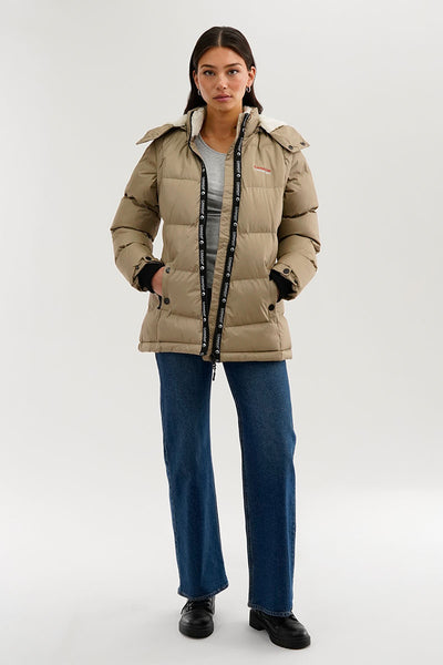 Canada Weather Gear Zip Off Sleeve Parka Jacket - Beige - Womens Parka Jackets - Fairweather
