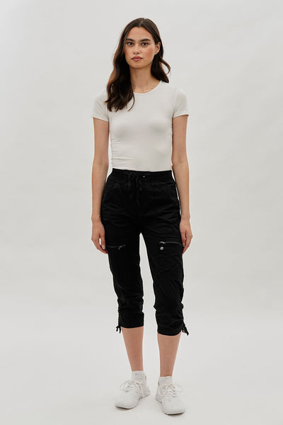 International INC Company Tie Waist Cargo Capris - Black - Womens Shorts & Capris - Fairweather