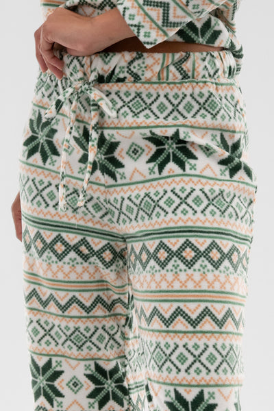 Canada Weather Gear Festive Print Wide Leg Pajama Pants - White - Womens Pajamas - Fairweather