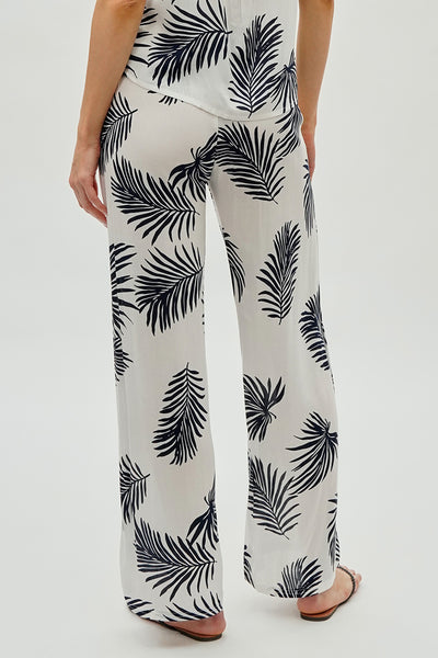International INC Company Leaf Print Wide Leg Pants - White - Womens Pants - Fairweather