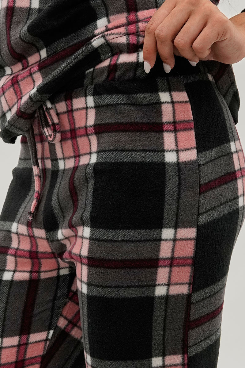 Canada Weather Gear Plaid Jogger Pajama Pants - Black - Womens Pajamas - Fairweather