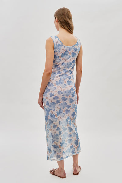 Stylexchange Floral Sheer Lined Maxi Dress - Blue - Womens Maxi Dresses - Fairweather