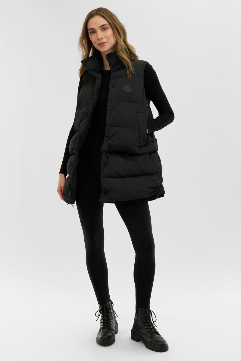 Canada Weather Gear Tiered Zip Off Puffer Vest - Black - Womens Vests - Fairweather