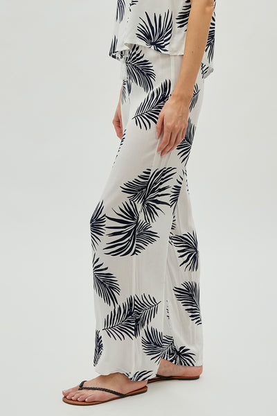 International INC Company Leaf Print Wide Leg Pants - White - Womens Pants - Fairweather