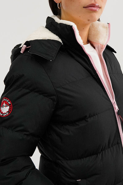 Canada Weather Gear Sherpa Lined Collar Bomber Jacket - Black - Womens Bomber Jackets - Fairweather