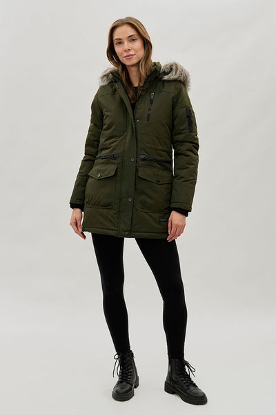Parka doublée en fausse fourrure Canada Weather Gear - Olive