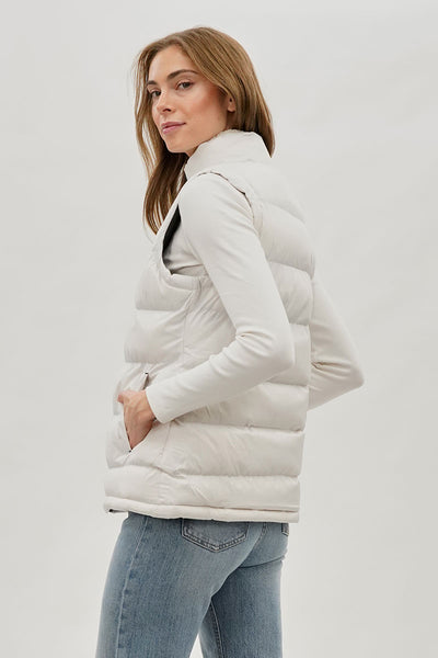 Gilet matelassé Canada Weather Gear à col doublé polaire – Blanc