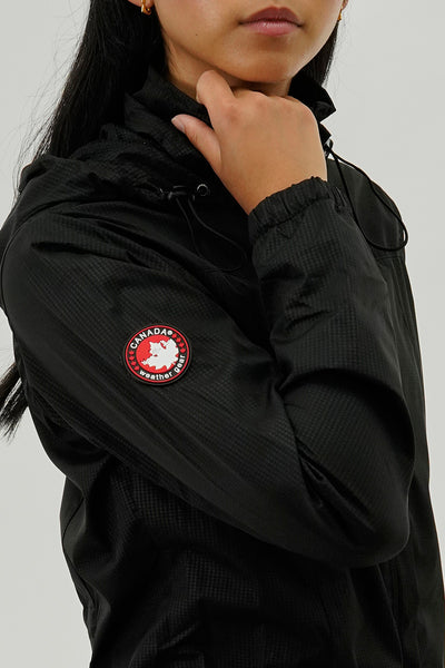 Canada Weather Gear Long Hooded Lightweight Jacket - Black - Womens Moto Jackets - Fairweather