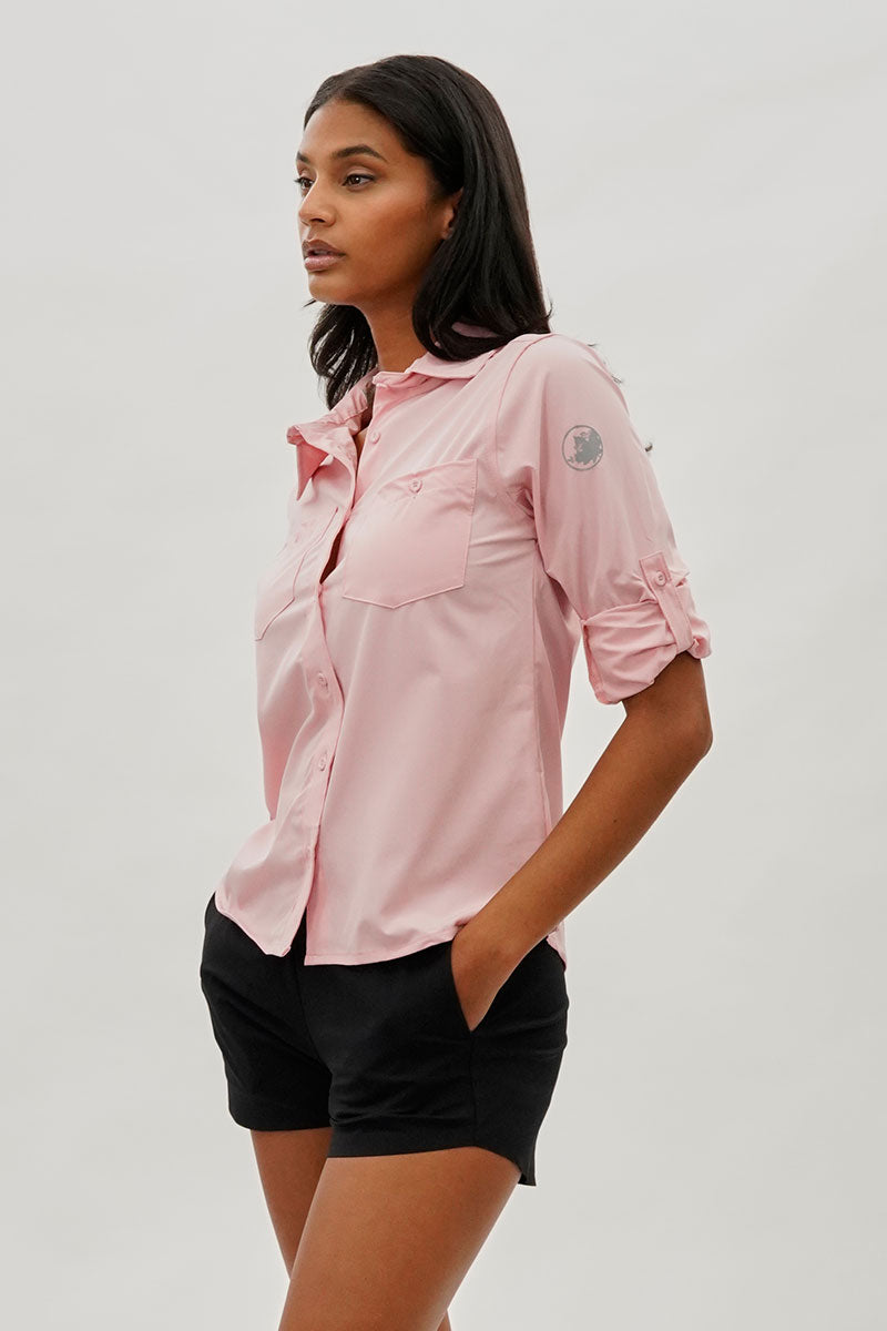 Canada Weather Gear Button Up Utility Shirt - Pink - Womens Shirts & Blouses - Fairweather