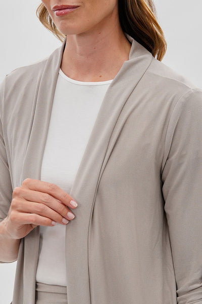 Costa Blanca Open Lightweight Wrap Cardigan - Stone - Womens Cardigans - Fairweather