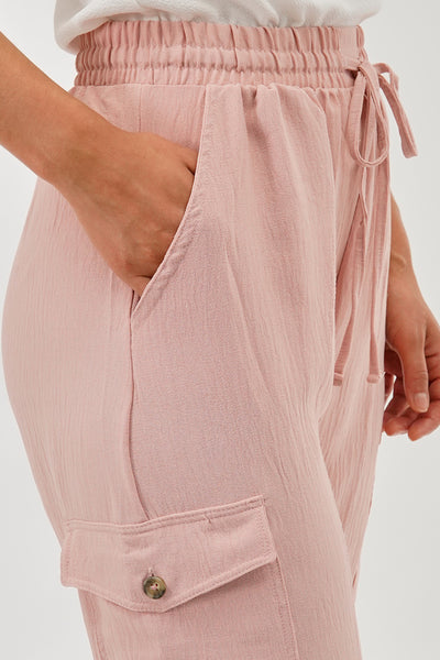 Stylexchange Vintage Drawstring Cargo Pants - Pink - Womens Pants - Fairweather