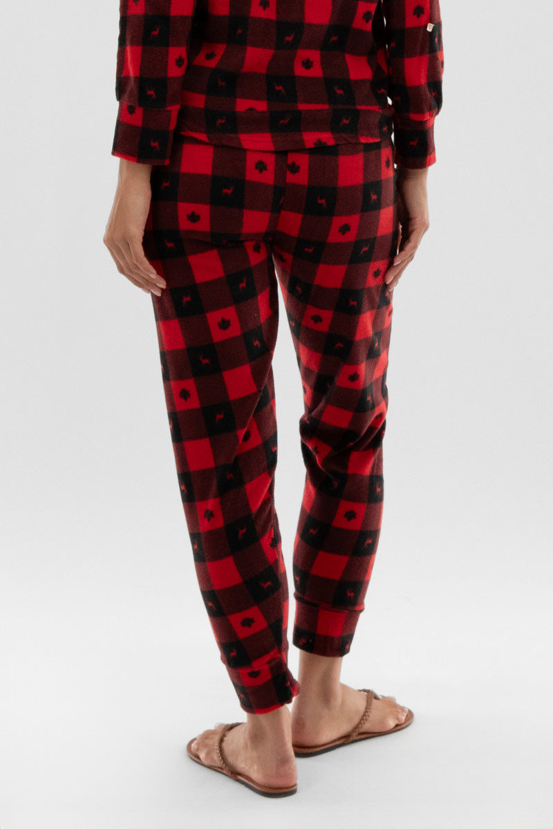 Canada Weather Gear Plaid Tie Waist Pajama Pants - Red - Womens Pajamas - Fairweather