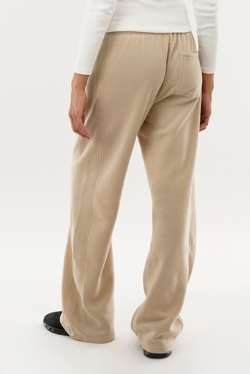 Fahrenheit Classic Wide Leg Sweatpants - Beige - Womens Joggers & Sweatpants - Fairweather
