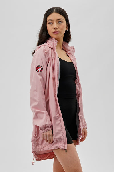 Canada Weather Gear Long Hooded Lightweight Jacket - Pink - Womens Lightweight Jackets - Fairweather